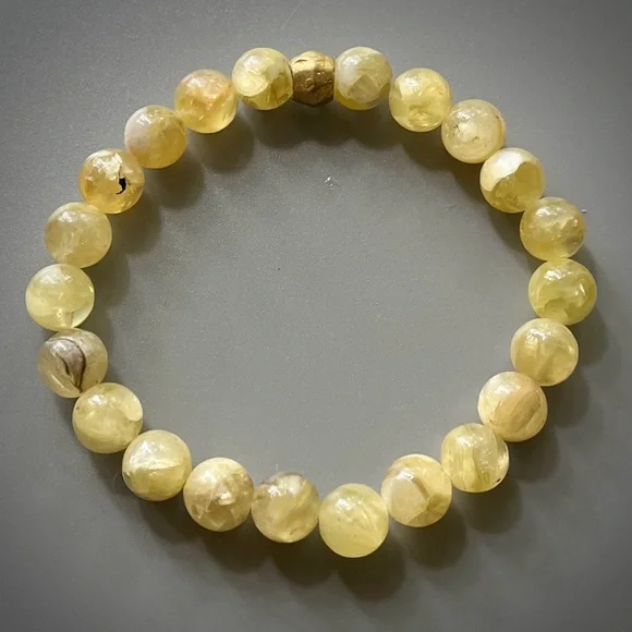 Brazilian Natural Golden Mica Handcrafted Bead Bracelet - Picture 3 of 5